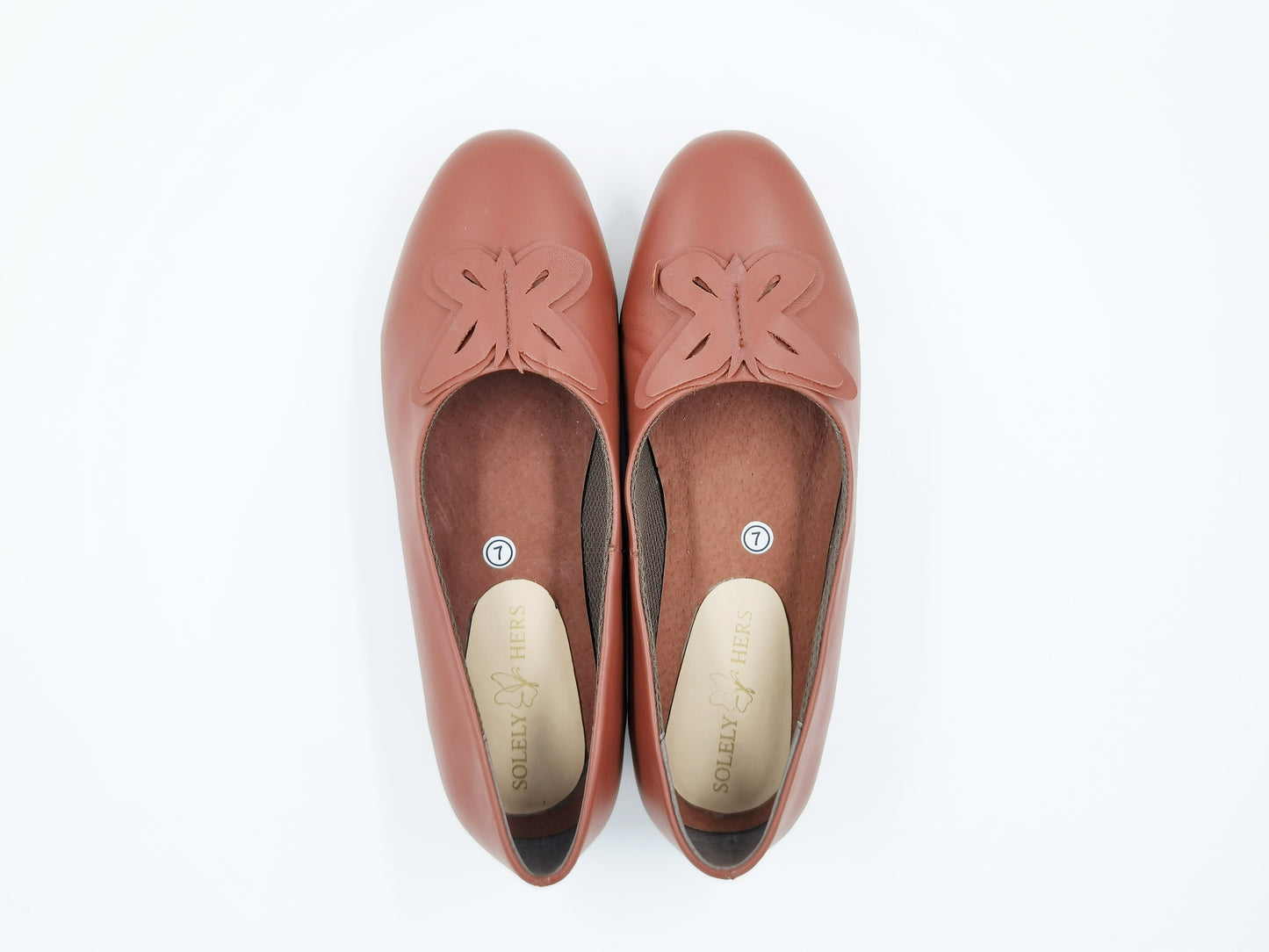 Cara Almond Toe Ballet Flats (Brown)