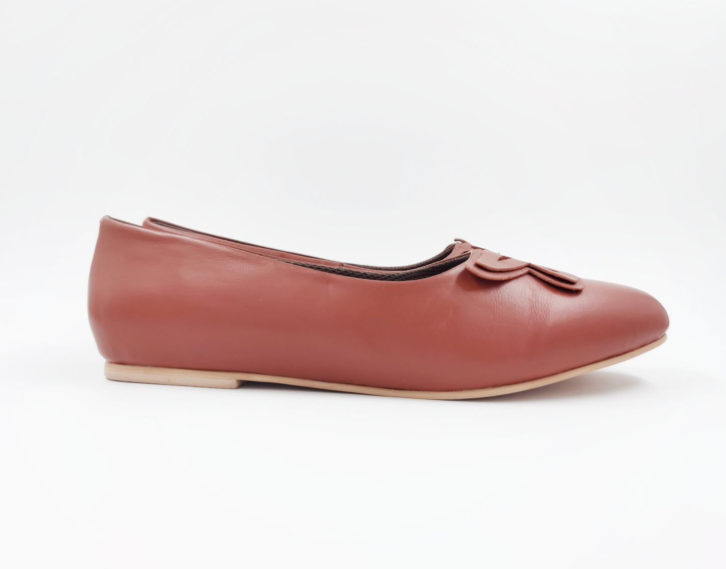 Cara Almond Toe Ballet Flats (Brown)