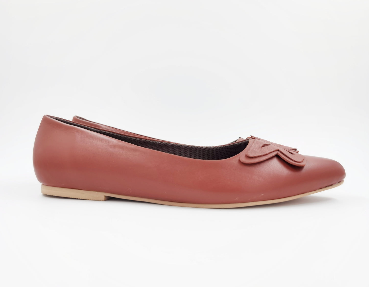 Sofia Pointed Ballet Flats (Brown)