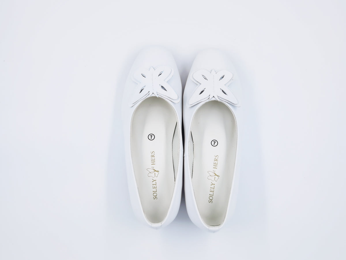 Valentina Block Heels (White)