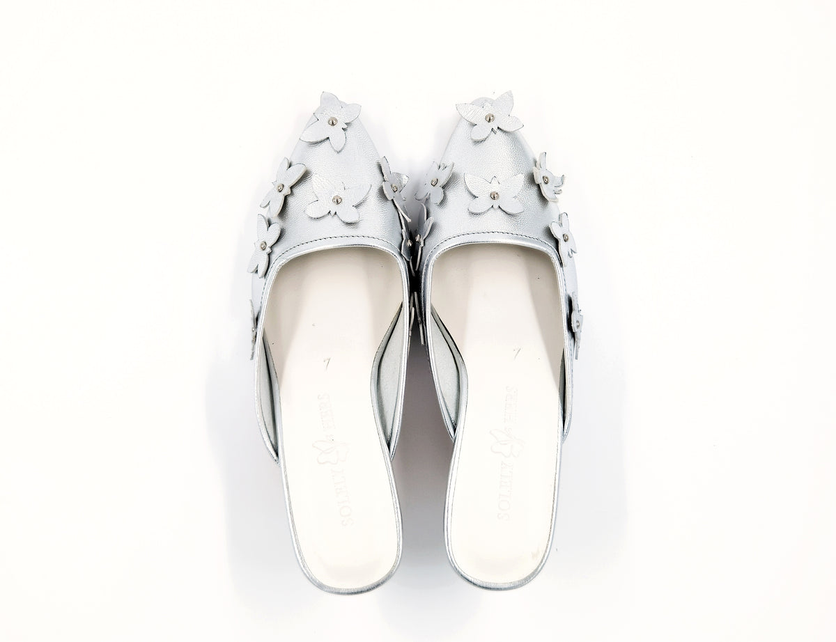 Isabella Mules (Metallic Silver)