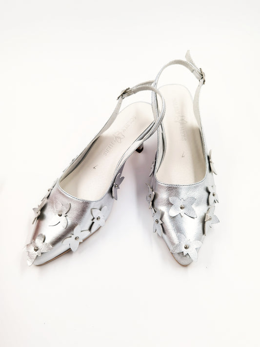 Gabriella Slingbacks (Metallic Silver)