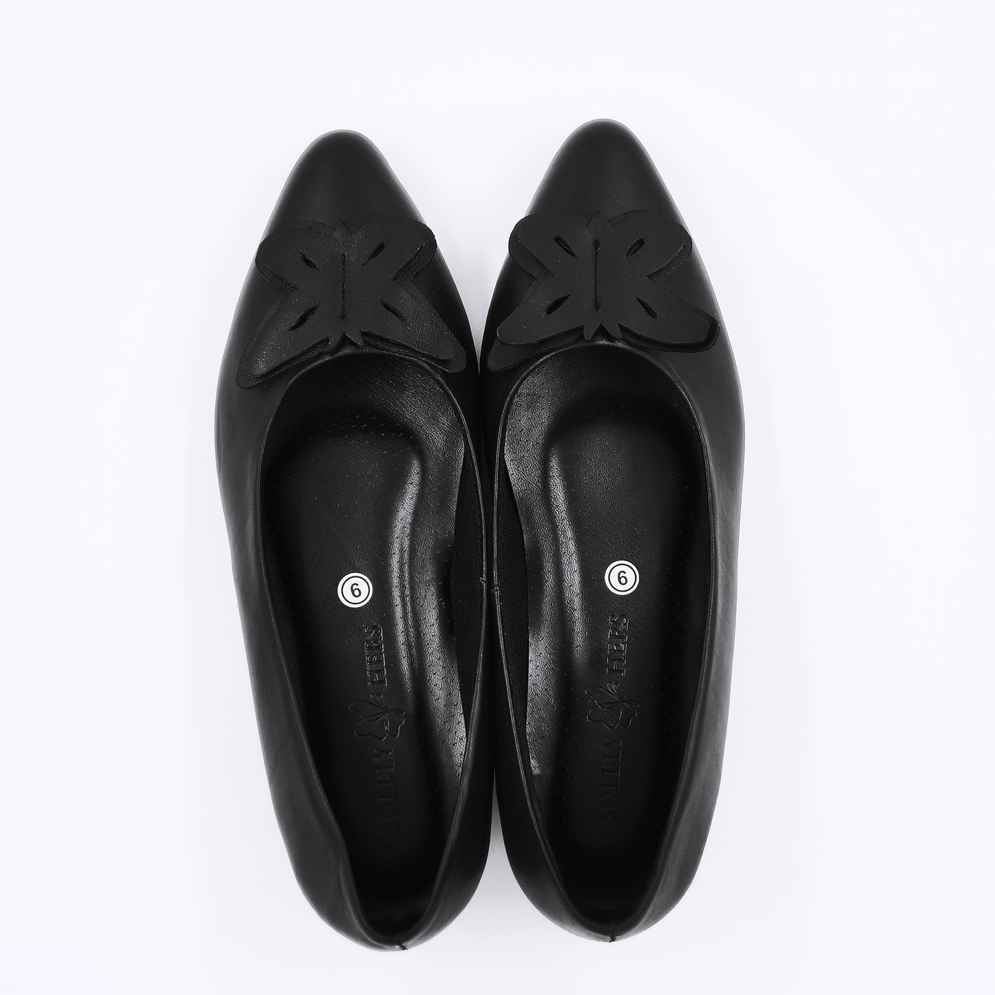 Sofia Pointed Ballet Flats (Black)