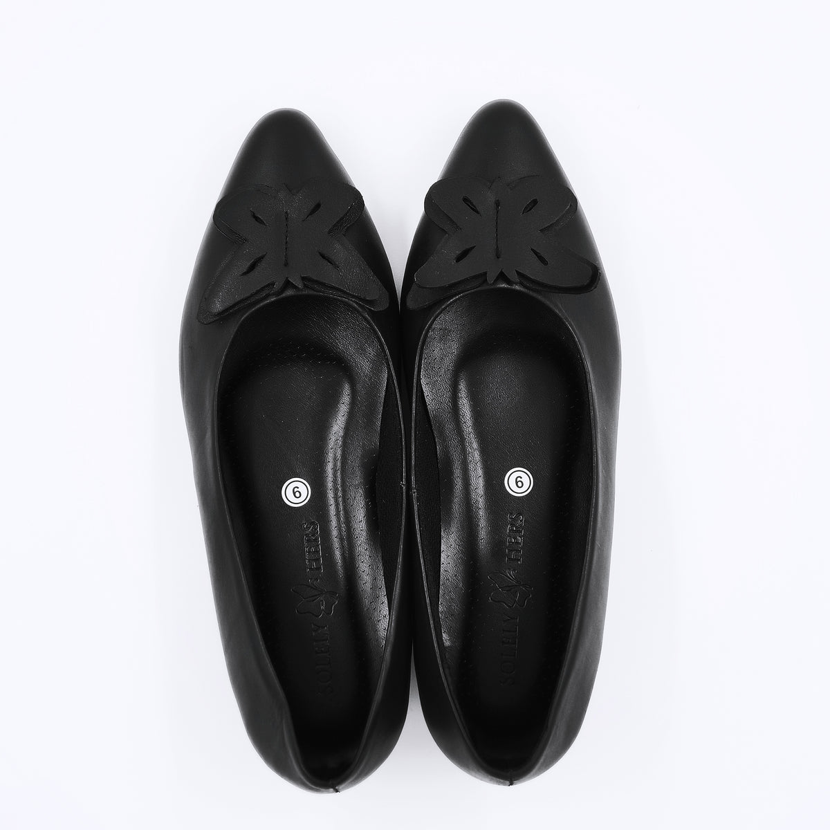 Sofia Pointed Ballet Flats (Black)