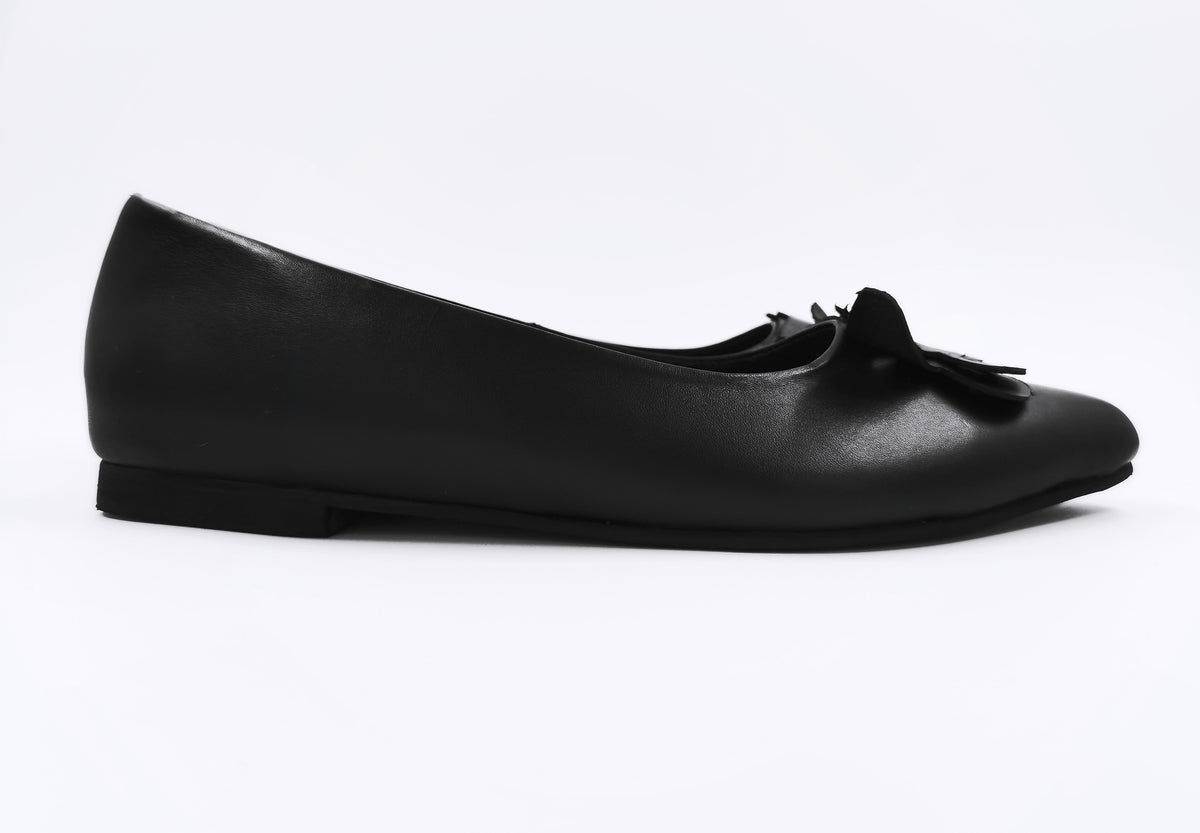Sofia Pointed Ballet Flats (Black)