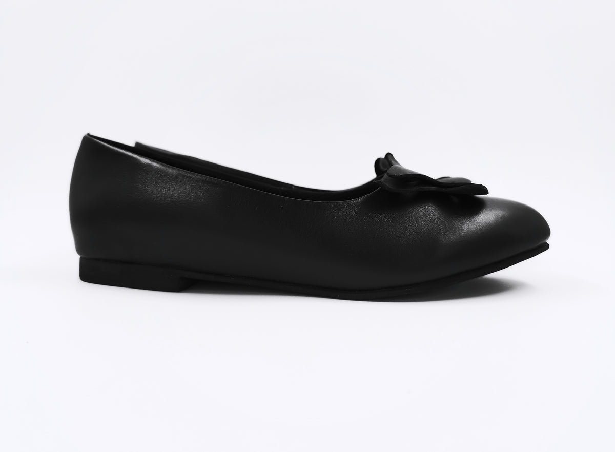 Cara Almond Toe Ballet Flats (Black)